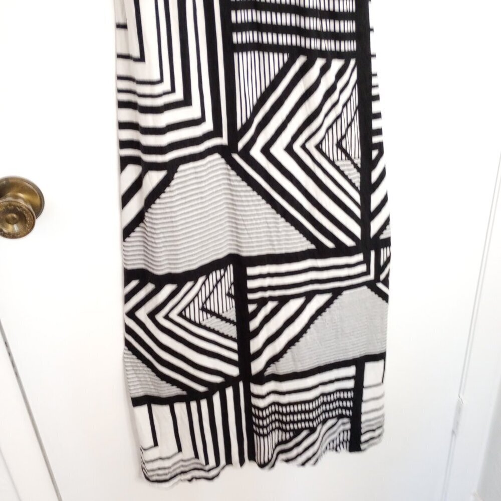 Banana Republic Black & White Abstract Stripe Braided Maxi Dress - Picture 4 of 11